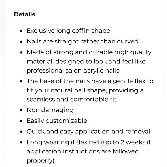 💅🏻Scandal Beauty Wednesday Coffin Shape Press On Nails - Picture 5 of 6